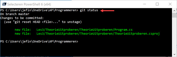 git status na 2de git add -A of git add --all